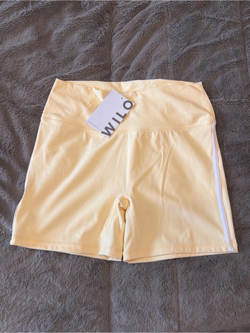 Wilo Women's Pale Yellow Ruched Bralette and Short Set - Picture 5 of 5